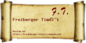 Freiberger Timót névjegykártya